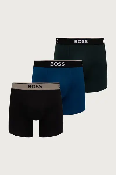 BOSS  přiléhavé boxerky pánské s bavlnou BoxerBr 3P Power 3-pack