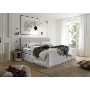 MID.YOU POSTEL BOXSPRING, 180/200 cm, světle šedá