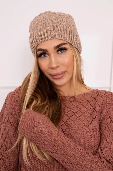 marka niezdefiniowana Fleecová čepice Anna K238 tmavě béžová