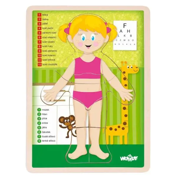 Woody Puzzle Ľudské telo - Dievča CZ