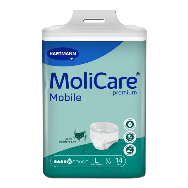 Inkontinenční kalhotky natahovací MoliCare Mobile 5k L 14ks