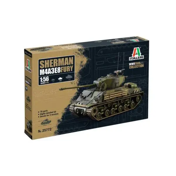 Model Kit tank 25772 - M4A3E8 Sherman "Fury" (1:56)