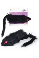 Hračka kočka myš černá chlupatá 15cm