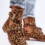 Boto Dámské Kotníkové Boty Lu Boo Semišové s vykrojením Leopard Rock Girl