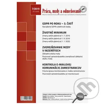 Práca, mzdy a odmeňovanie 7/2019
