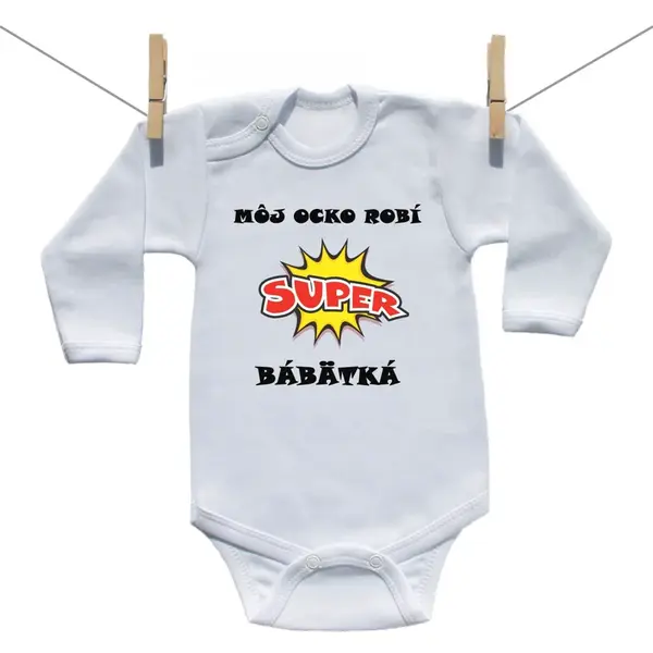 Boodyy Body s dlhým rukávom Môj ocko robí super bábätká 50 (0 mesiacov)