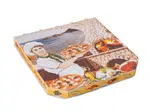 100 ks - Krabice na pizzu 330x330x30 mm, bílá s potiskem