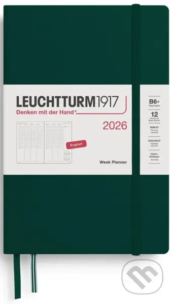 Week Planner 2026 Paperback (B6+) Forest Green