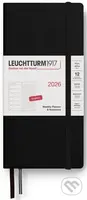 Weekly Planner & Notebook 2026 Wallet (B6+ x A6) Black - tečkovaný