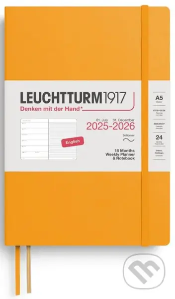 Weekly Planner & Notebook 2026 Medium (A5) 18 Months Rising Sun