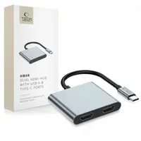 Tech-Protect HB08 HUB adaptér USB-C - USB 2.0 / 2x HDMI 4K, šedý