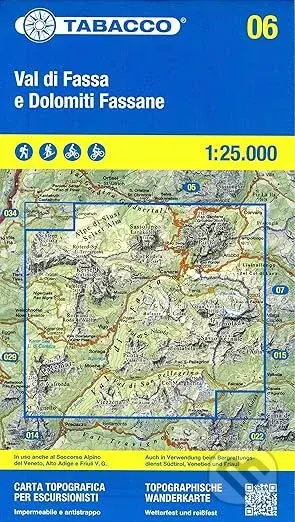 Val di Fassa Dolomiti Fassane (Mapa na hárku, zložená)