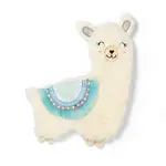 Plyšová hračka/prítulníček, šuštiaca LAMA LULU, krémová/modrá