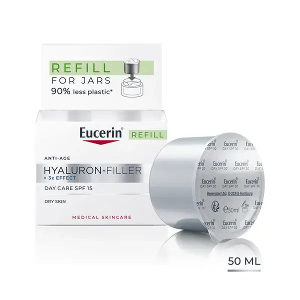 Eucerin HYALURON-FILLER + 3x EFFECT Denný krém pre suchú pleť, NÁHRADNÁ NÁPLŇ