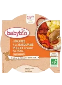 BABYBIO menu zelenina s baskickým kuraťom a ryžou 260 g