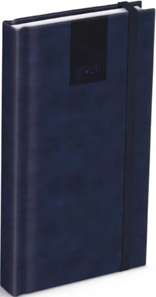 Diář 2026 D802 PU s gumkou bluegray 90x170mm