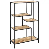 MID.YOU REGÁL, černá, barvy borovice, železo, jedle, 76/121/32 cm