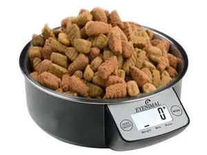 Veľká miska pre psov s váhou EYENIMAL - čierná