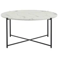 MID.YOU KONFERENČNÍ STOLEK, černá, bílá, kov, kompozitní dřevo, 83/83/40 cm