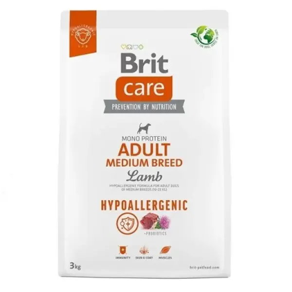 Brit Care Dog Hypoallergenic Adult Medium Breed Lamb 3 kg