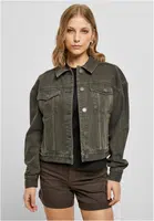 Women's Oversized Colorful Denim Jacket Brown