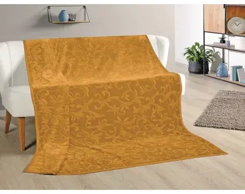 Deka Ornament 180x220 cm, horčicovo žltá%