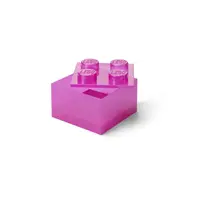 LEGO úložný box 4 s víkem - třpytivá růžová