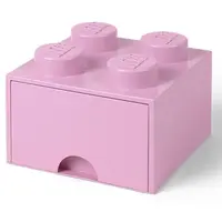 LEGO® úložný box 4 - se zásuvkou světle růžová 250 x 250 x 180 mm