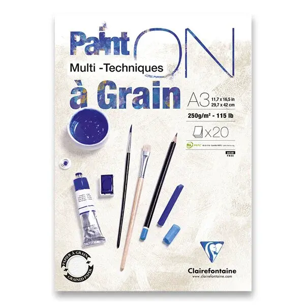 Blok Clairefontaine Paint on Grain - A3, 20 listů, 250 g
