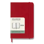 Diář Moleskine 2026 - tvrdé desky, S, týdenní, červený