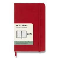 Diář Moleskine 2026 - tvrdé desky, S, týdenní, červený