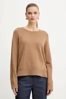 Svetr s příměsí vlny Liu Jo hnědá barva, MF5444 MS76L