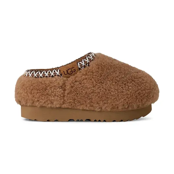 Kojenecké pantofle UGG TASMAN MAXI CURLY hnědá barva, 1158256T