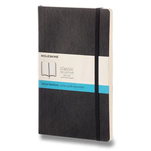 Zápisník Moleskine - měkké desky L, tečkovaný, černý