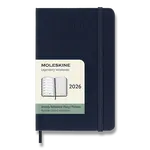 Diář Moleskine 2026 - tvrdé desky S, týdenní, modrý