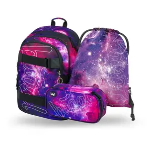 BAAGL SADA 3 Skate Galaxy: batoh, peračník, vrecko