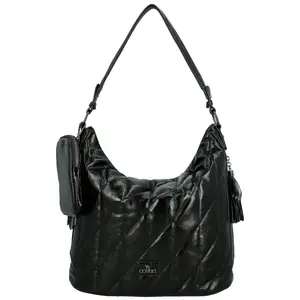 Stylová dámská koženková kabelka na rameno Coveri Maricel, černá