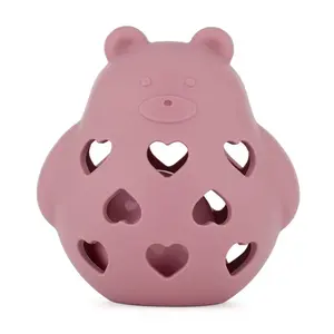Petite&Mars Bear Basil 0m+ chrastítko Dusty Rose 1 ks