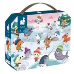 Janod Puzzle v kufříku Party na sněhu 36 ks