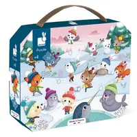 Janod Puzzle v kufříku Party na sněhu 36 ks