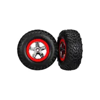 Traxxas kolo 2.2/3.0", disk SCT stříbrný-červený, pneu SCT (2) (2WD přední)