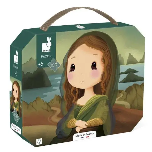 Janod Puzzle v kufříku Umělecké Leonardo da Vinci 100 ks