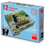 Dřevěné lic. krychle Krteček a zvířátka – 12 kostek