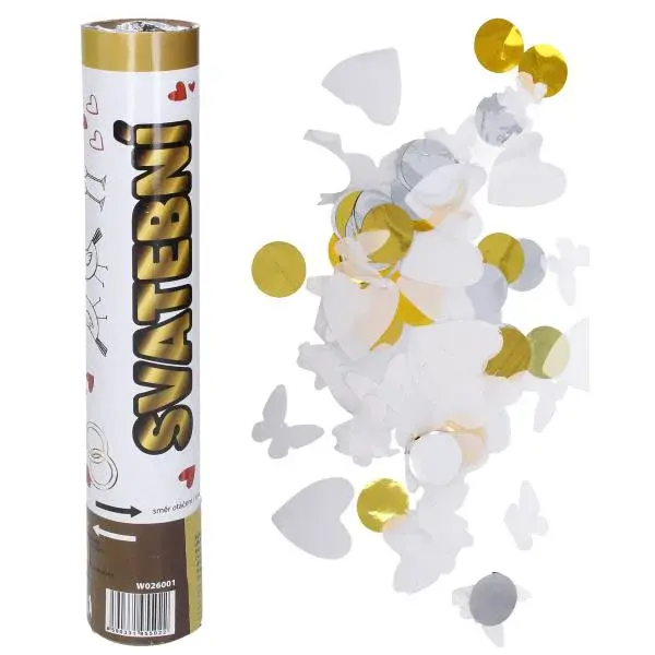 Párty konfety vystřelovací Svatební 30 cm