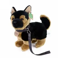 Plyšový pes německý ovčák s vodítkem stojící 23 cm ECO-FRIENDLY