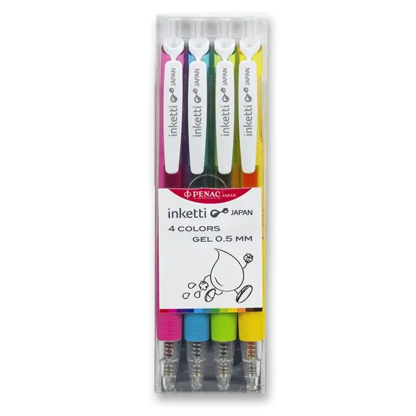 Roller Penac Inketti - sada 4 barev (růžová, žlutá, sv. modrá a sv.zelená)