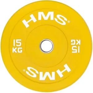 HMS BUMPER 15 KG x 50 MM Barevný bumper kotouč, žlutá, velikost 15 KG