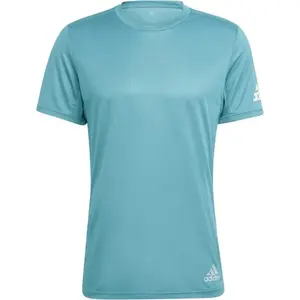 adidas RUN IT TEE Pánské běžecké tričko, tyrkysová, velikost