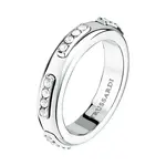 Trussardi Blyštivý oceľový prsteň s kryštálmi Concept TJAYY13012 56 mm