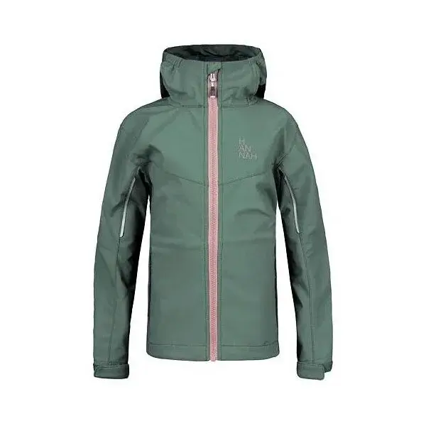 Hannah CAPRA JR Dívčí softshellová bunda, zelená, velikost 158-164